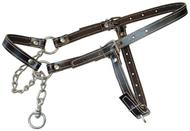 Grime m. kæde til fedekvæg Læder - Brun