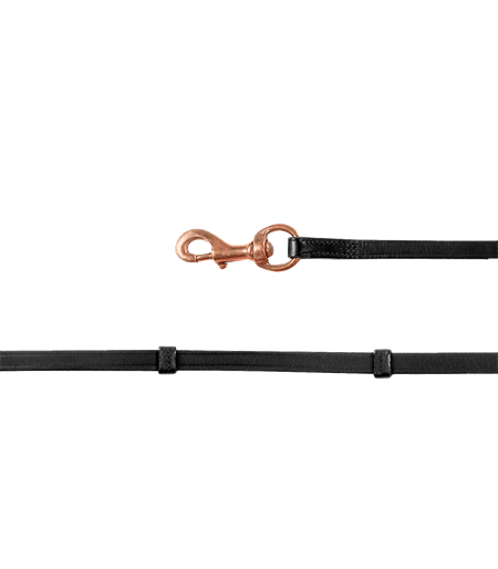 Islændertøjle læder - Sort/Rosegold