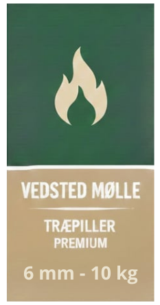 Afhentet - 1 palle Vedsted Mølle Træpiller - 6 mm - 10 kg 