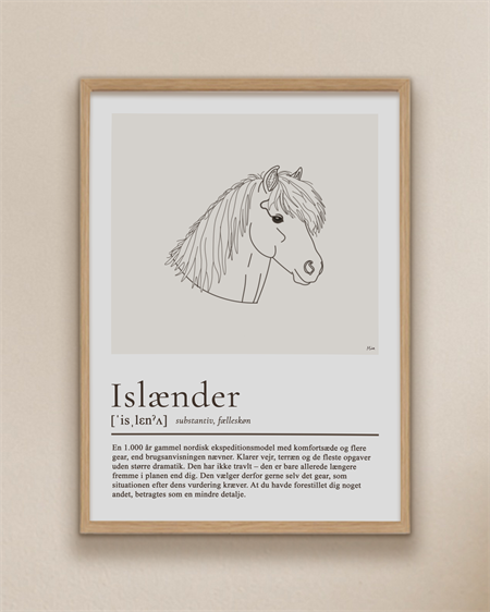 Plakat - A4 - Islænder | Mia & Mulen 