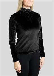 MoValerie Velvet Bluse - Sort
